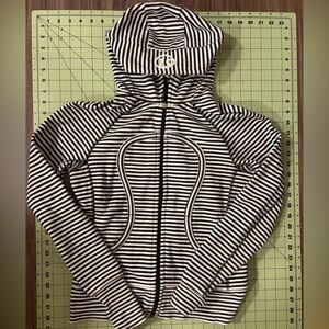 Striped Black and White Lululemon Zip-Up Hoodie